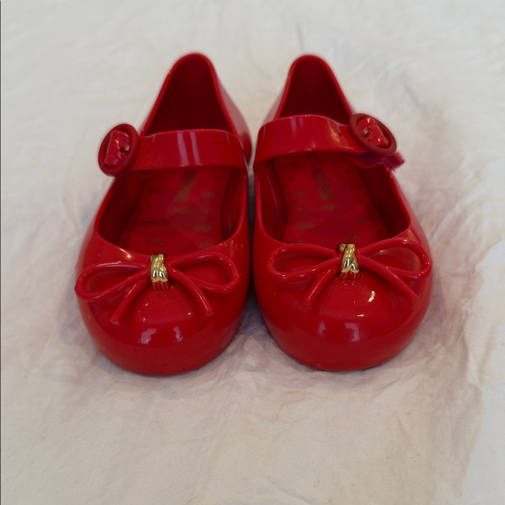 Mini Melissa Red Dress Shoes with Bow